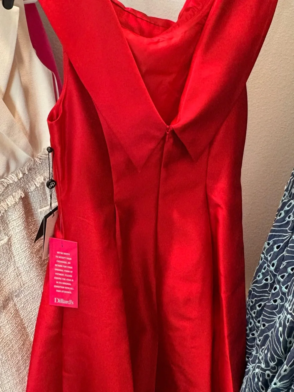 Adrianna Papell Red Fit-and-Flare Midi Dress - Picture 3 of 5